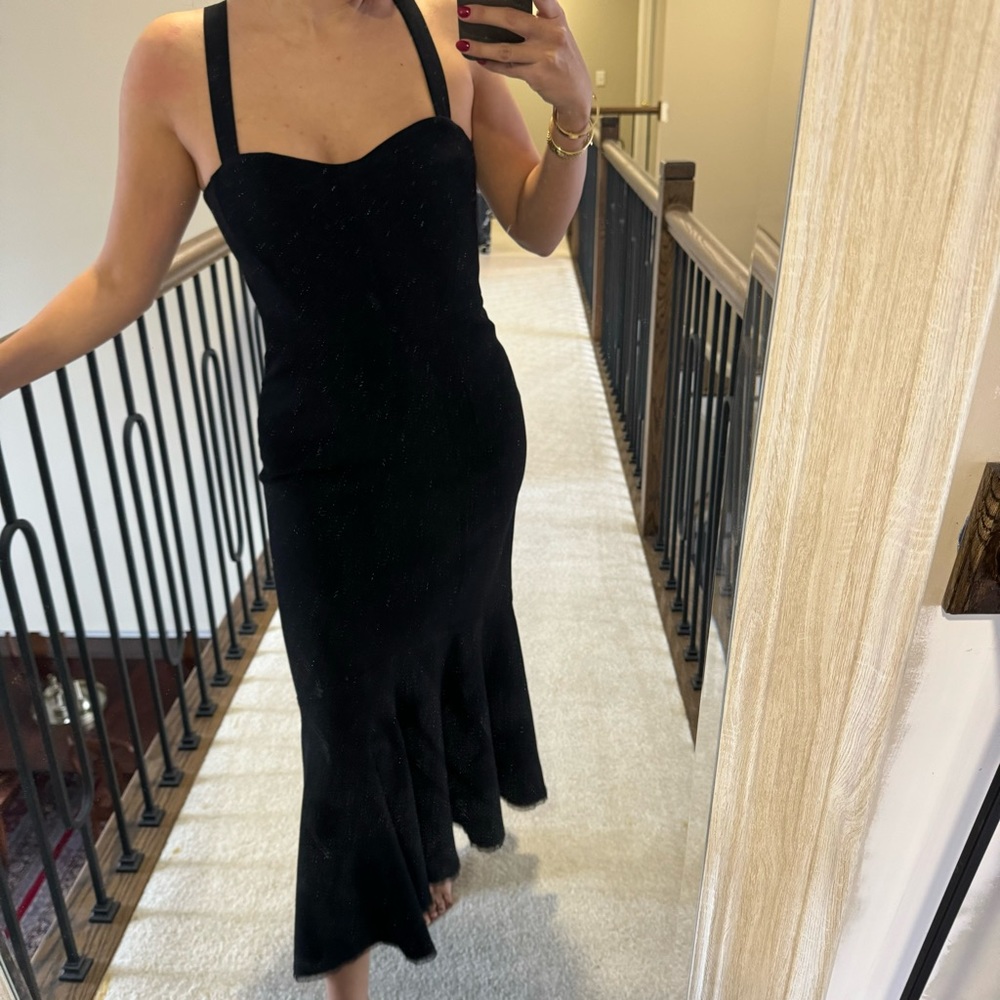 Zara black peplum classic dress